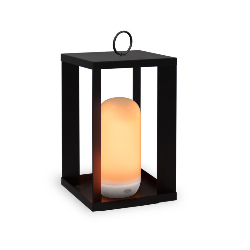 Siroco Portable LED Lantern Lamp with Flame Effect or Static Light, Wireless & Rechargeable Battery