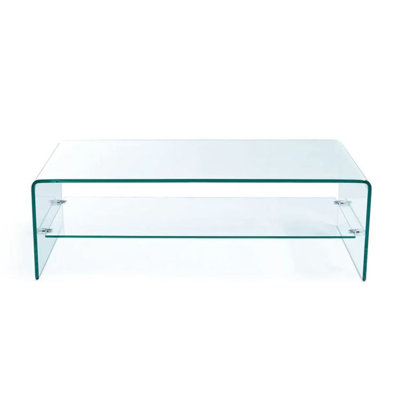 Aquarius Coffee Table With Glass Top Shelf