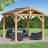 10' x 10' Pavilion  Premium Cedar Wood Structure with Coffee Brown Aluminum Roof and 6" x 6" Posts