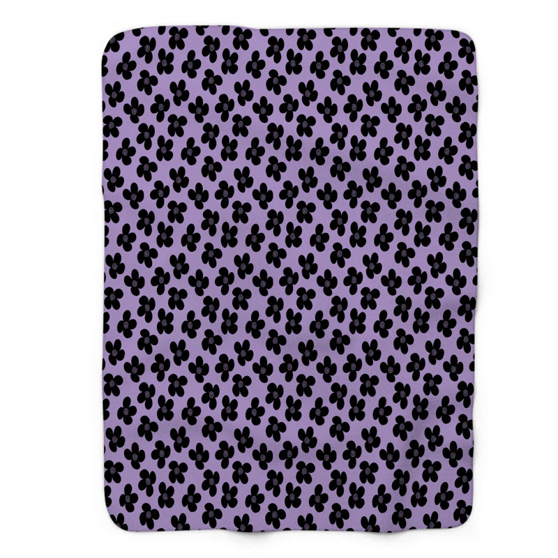 Couverture en sherpa de qualité supérieure 1 pièce Vivid Blossom, Lit simple