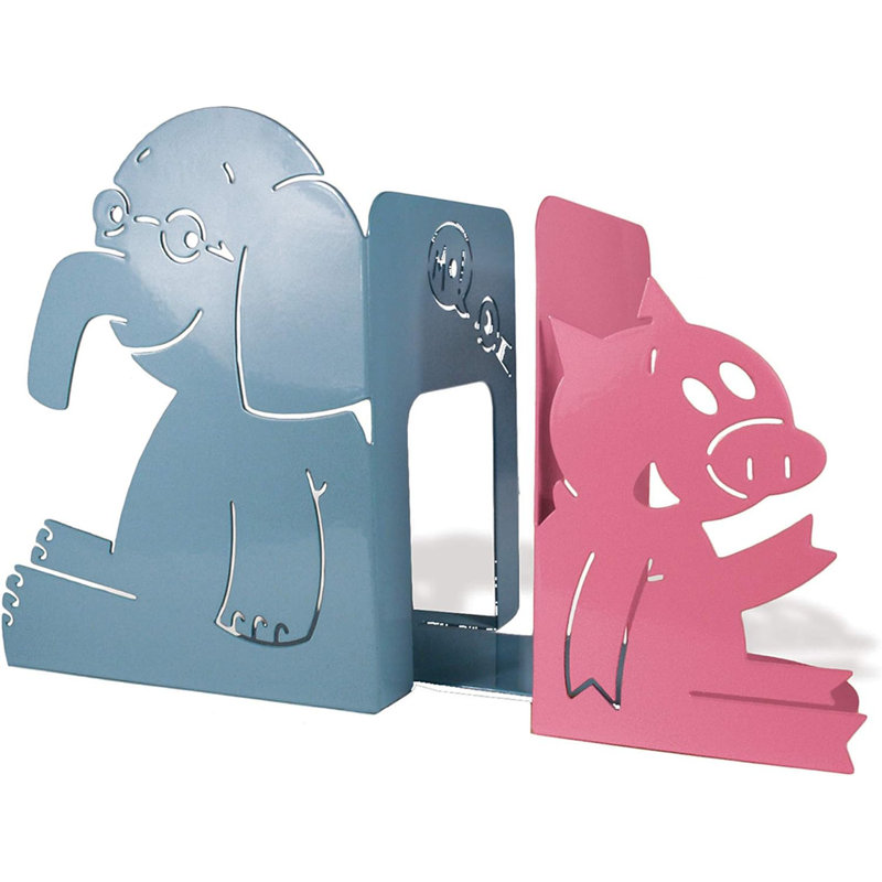 Elephant & Piggie Set Of Durable Metal Bookends 9”H X 4”W X 7”D