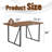 A Minimalist Retro Rectangular Dining Table With A Specially Textured Top And Black Metal Legs.Contemporary Minimalist MDF Dark Wood Textured Tabletop.Able To Give People A Visual Beauty With Rules.-479625780-479625778
