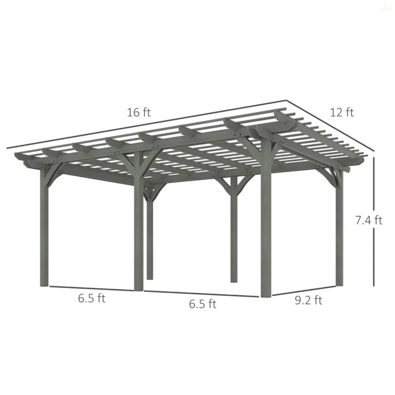 Stable Wooden Pergola,Grape Vine Gazebo,Outdoor Pergola, Gray