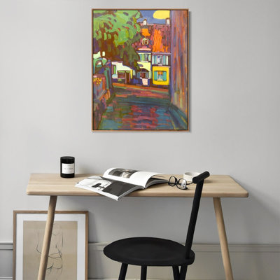 "Murnau", "Art dans le mur" par Wassily Kandinsky, art mural, impression sur toile encadrée, décorations de bureau à domicile