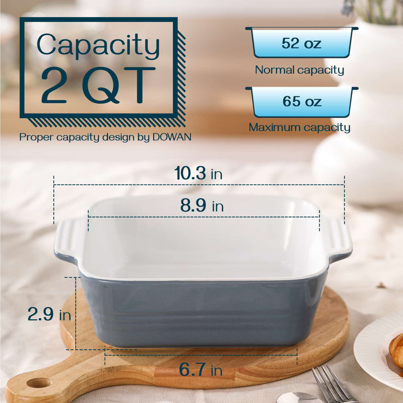 8" Square Ceramic Baking Dish - Classic Cake Pan, Haze Blue
