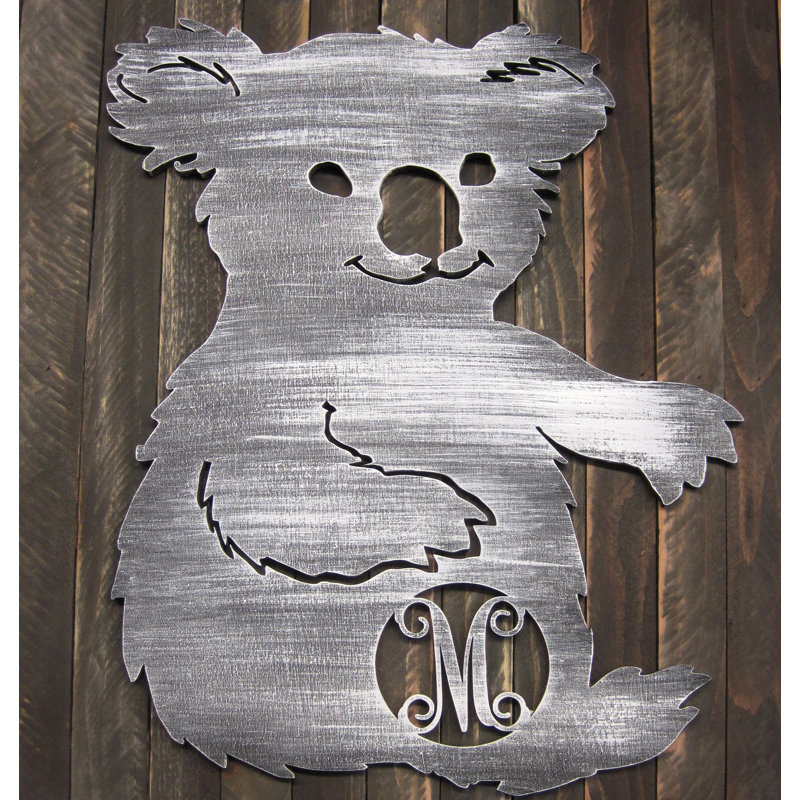 Décoration murale de forme simple lettre en bois koala rustique, Y