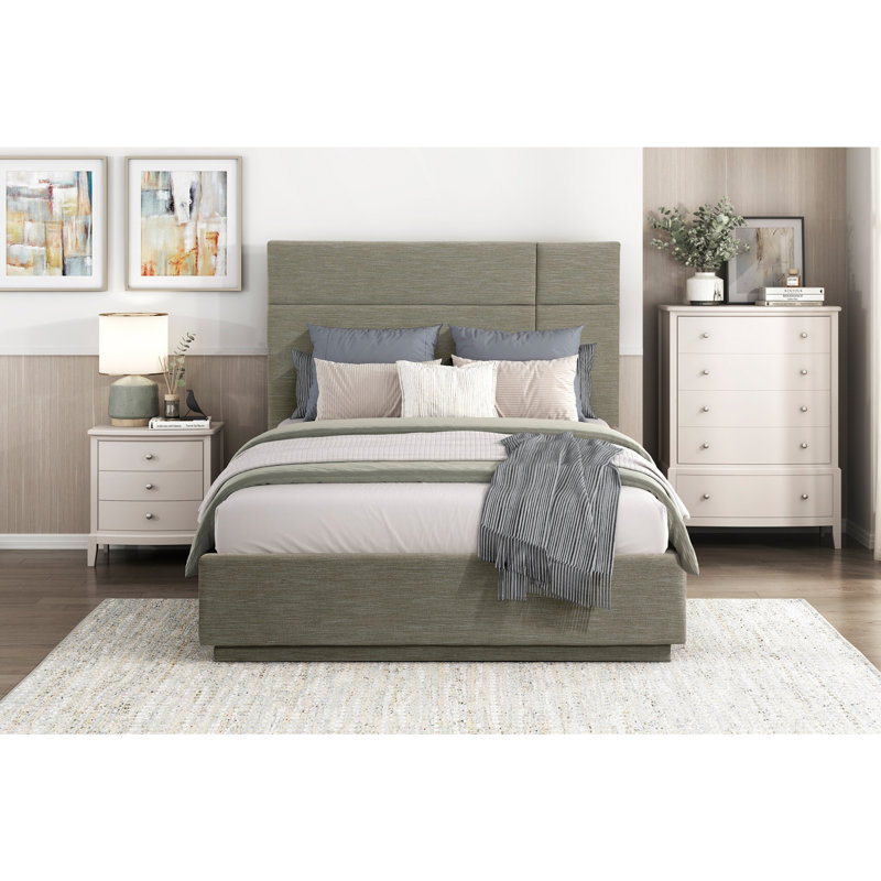 Cadre de contreplaqué durable en tissu vert forêt, Lit double 