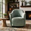 Fauteuil d'appoint en tonneau pivotant 360 ° avec accoudoirs évasés, vert