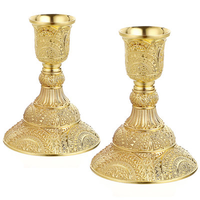 Ensemble de 2 porte-bougies en laiton 2 pièces