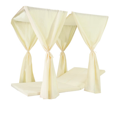 Daybed Cushion And Curtains, Cream Color, Waterproof Fabric, 80.58" X 51.01" 2.78", 17.71 Lb, 48.75" 27.25" 11.5" Package Box, 30.95 Lb Cream, Waterproof, 80.58 In. 51.01 2.78 In., 48.75 27.25 11.5