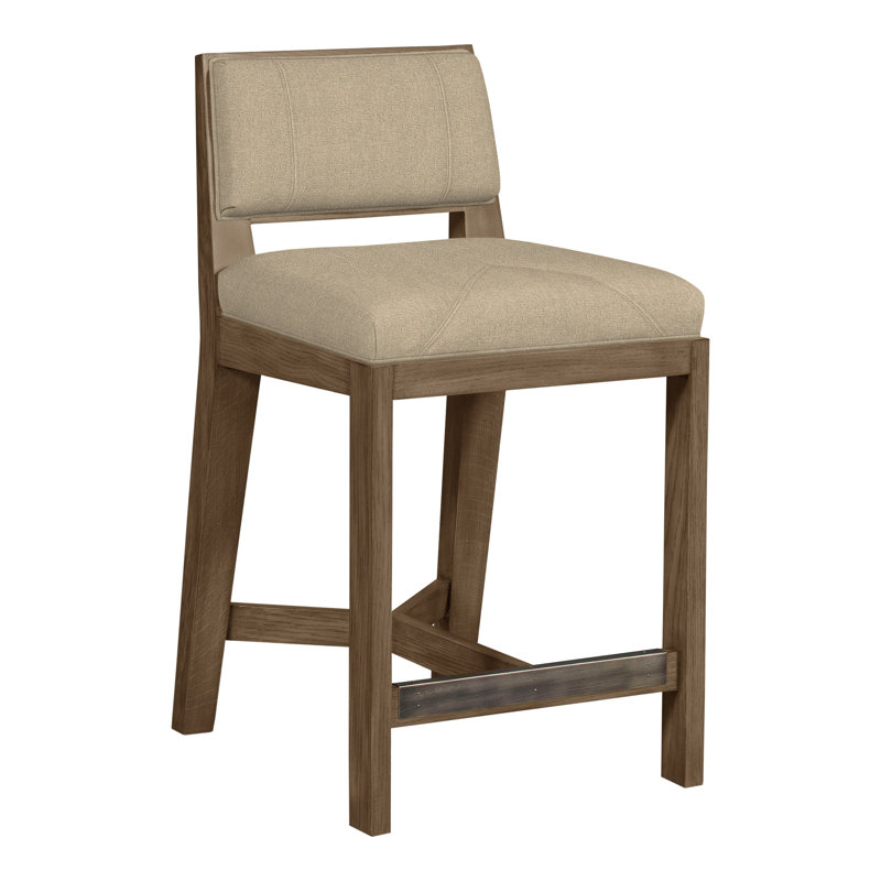 Scoville By Thom Filicia Upholstered Counter Stool with Solid Wood Frame, Hampton, Sable Nomad