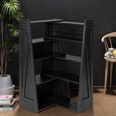Bibliothèque extensible et réglable avec rangement, 4 niveaux en MDF, style moderne et compact pour la maison