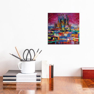 Barcelona Colors by Mona Edulesco - Wrapped Canvas Gallery-Wrapped Canvas Giclée
