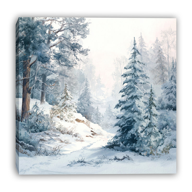 Quiet Winter Pines Wrapped Canvas Wall Art, 40" x 40"