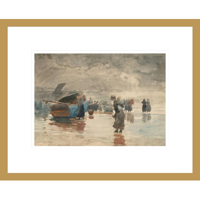 «On the Sands» par Winslow Homer - impression giclée encadrée
