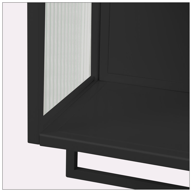 Armoire murale 23,62 po avec rangement fermé à deux niveaux, Noir, noir, noir, noir