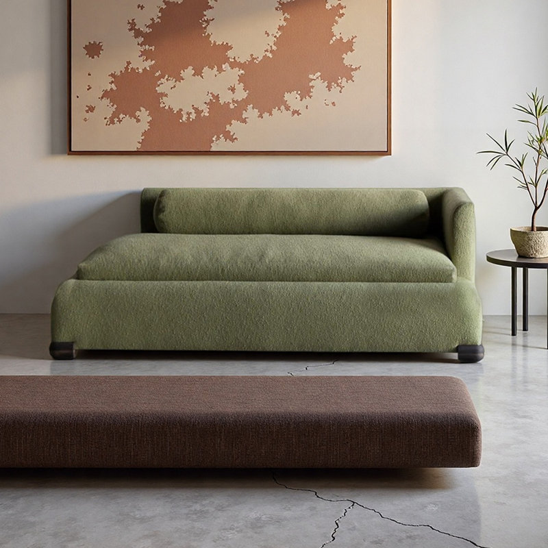 Méridiennes d'intérieur en coton et lin Simplicity, Orienté à droite, Vert