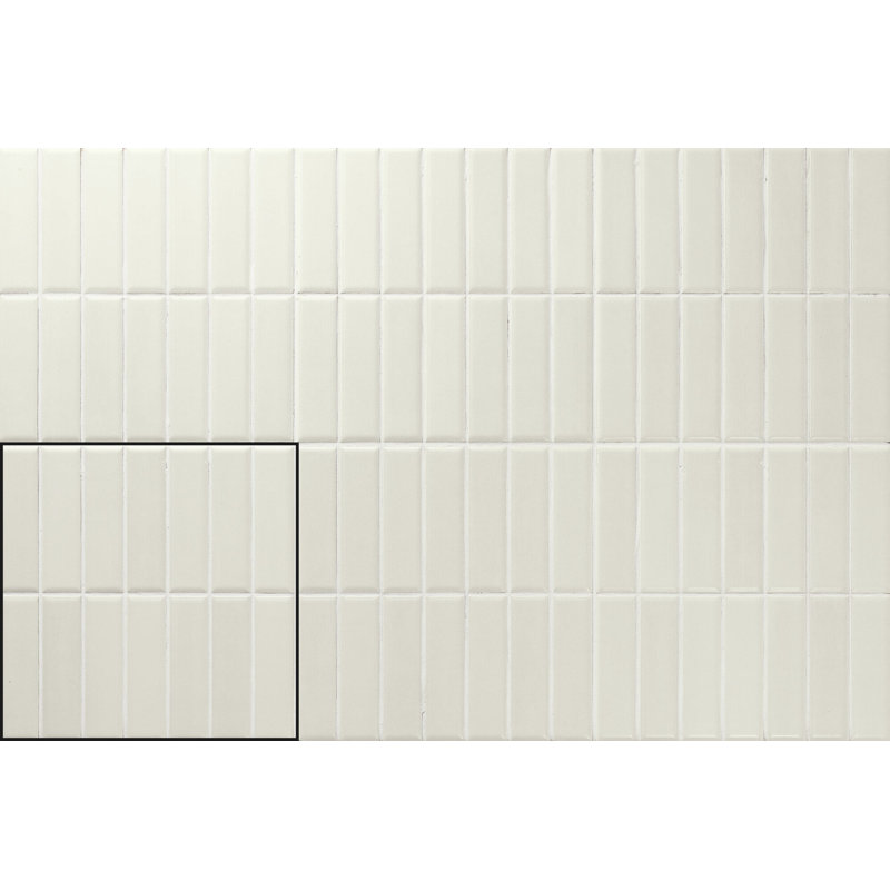 Kaleido 8"x8" Porcelain Brick Look Wall Tile, White