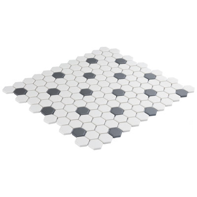 Carreau de mosaïque en porcelaine hexagonale 1 po x 1 po Gotham