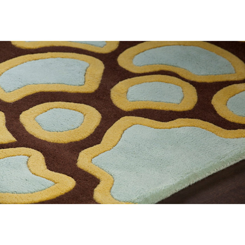 Tapis d'intérieur en laine brun touffeté à la main Stoltz, 2 pi x 3 pi