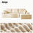Compression-Boneless 96" L-Shaped Cloud Sectional Sofa with Oversized Chaise, Modular 3-Seater Corduroy Couch for Living Room & Bedroom, Deep Seat No Assembly Required（Beige.Right Hand Facing)-499844887-491833090