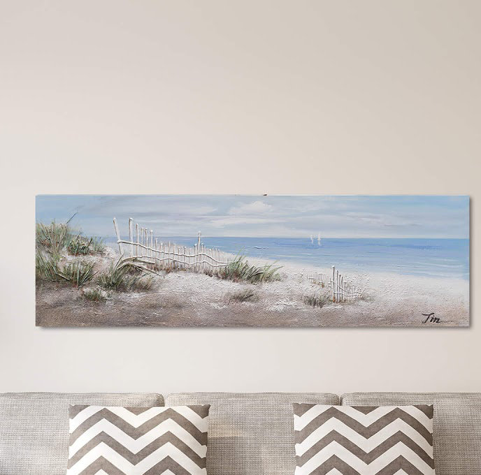 «Beach Vibes», reproduction de peinture à l'huile sur toile tendue