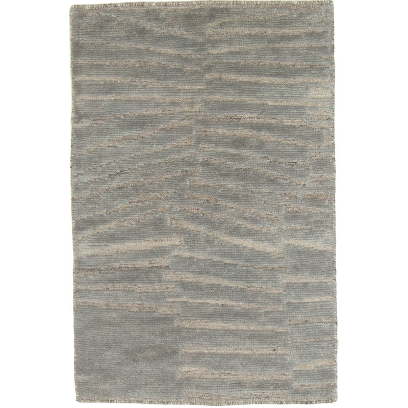 Classics Hand-Knotted Wool Gray/Green Area Rug, Rectangle 10' x 14'