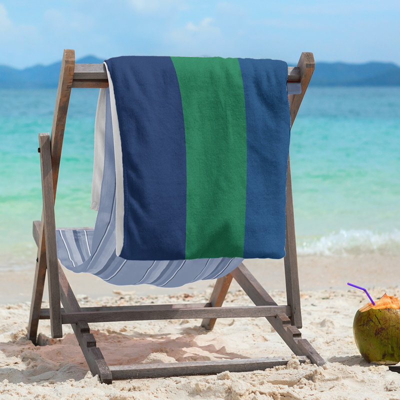 Vancouver Lightweight Beach Towel, Blue/Green/Dark Blue, Poly/Cotton