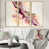 Toile avec cadre flottant or