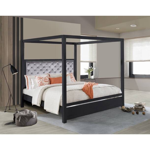 Willa Arlo Interiors Tottenham Canopy Bed, Grey & Reviews | Wayfair