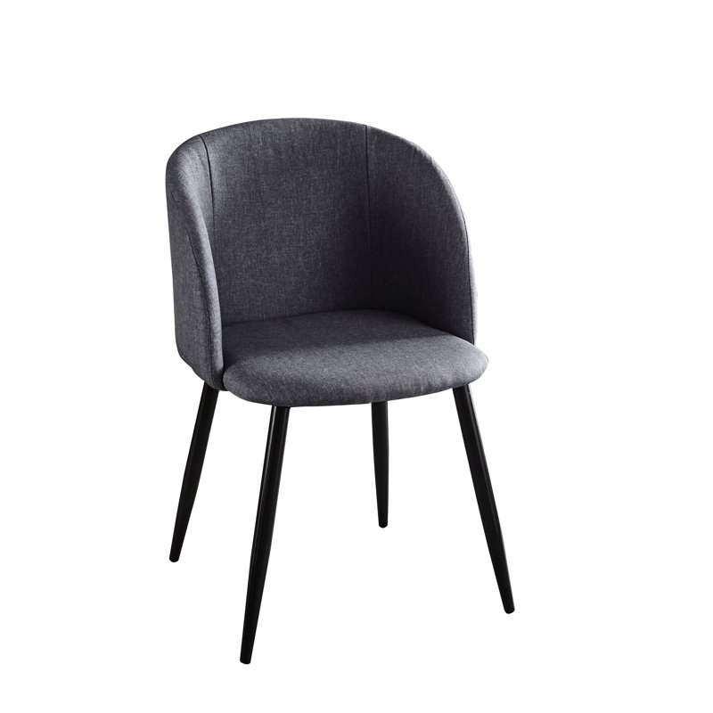 Taliyah 46cm H Fabric Upholstered Metal Armchair, Dark Grey