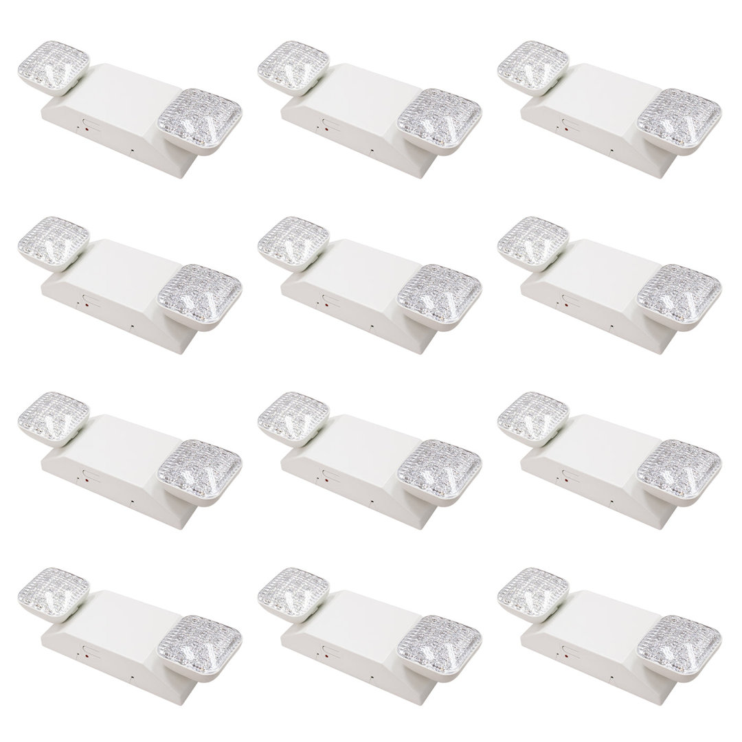 Thermoplastic LED Emergency Light,Exit Sign Light With Emergency Backup Ni-cd Battery (Set of 12) MW LIGHTING