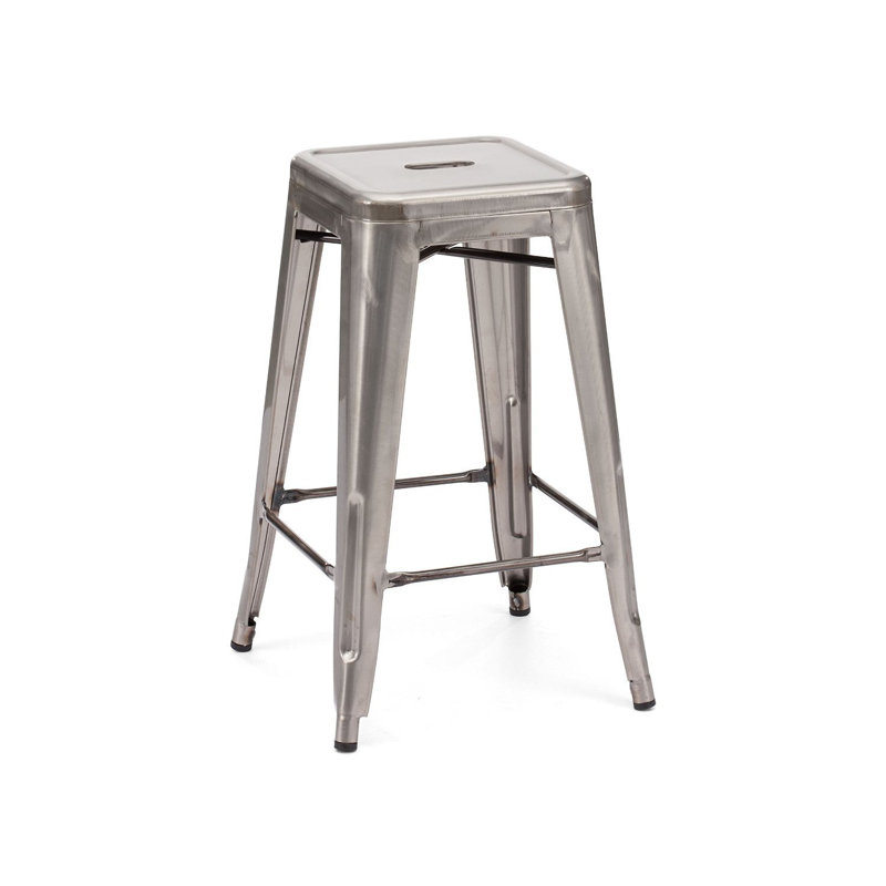 Bryer Counter Stool with Metal Frame, Gunmetal