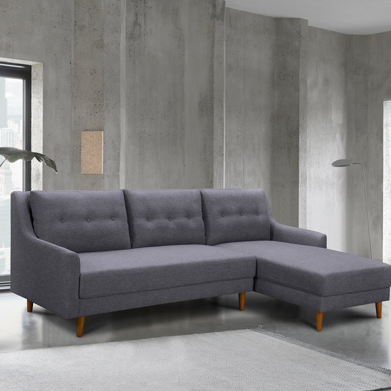 Bales Right Hand Facing Sectional, Dark Gray