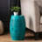 Elegant Lace Cut Table, 12.36W X 12.36D 17.55H, Teal Finish, Metal, No Assembly Delicate Side Table In Teal,