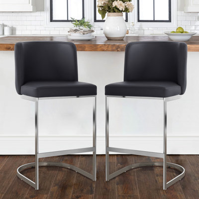 Upholstered Faux Leather Counter & Bar Stool