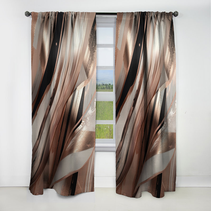 Thompkins - Abstract Marble Marble Blackout Curtain - 1 Panels, 52" W x 95" L