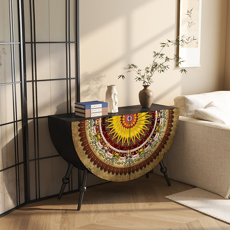 Armoire de rangement en demi-cercle, Noir