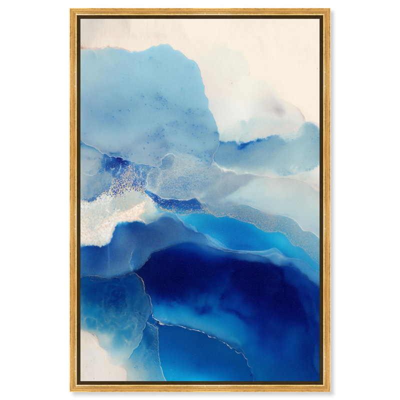 «Water Diptych II», impression sur toile par Art Remedy, H 36 po x l 24 po, Cadre doré