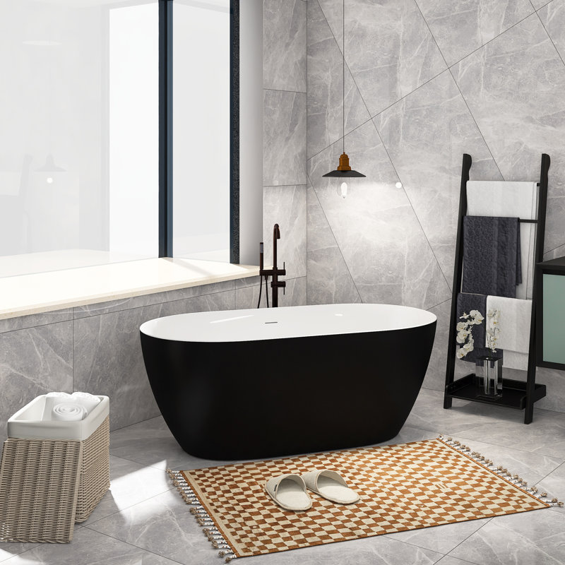 59'' x 30'' Freestanding Soaking Acrylic Bathtub