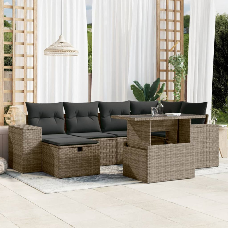 Ensemble de canapé de jardin Vidaxl gris