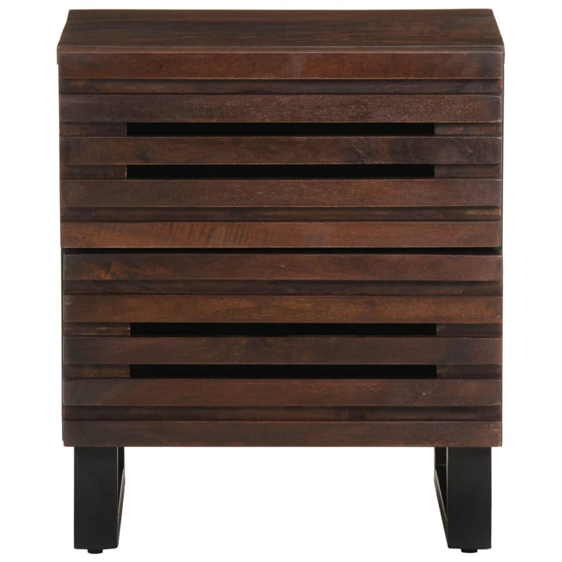 40cm W Steel Bedside Table, Dark Brown