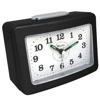 Modern & Contemporary Quartz movement / Crystal Tabletop Clock in Black with Alarm