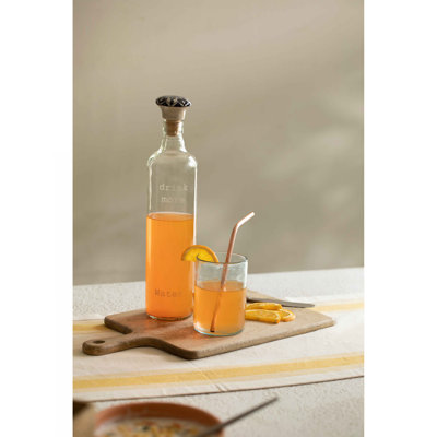 Drink More Glass Water Bottle With Ceramic Stopper - 750ML