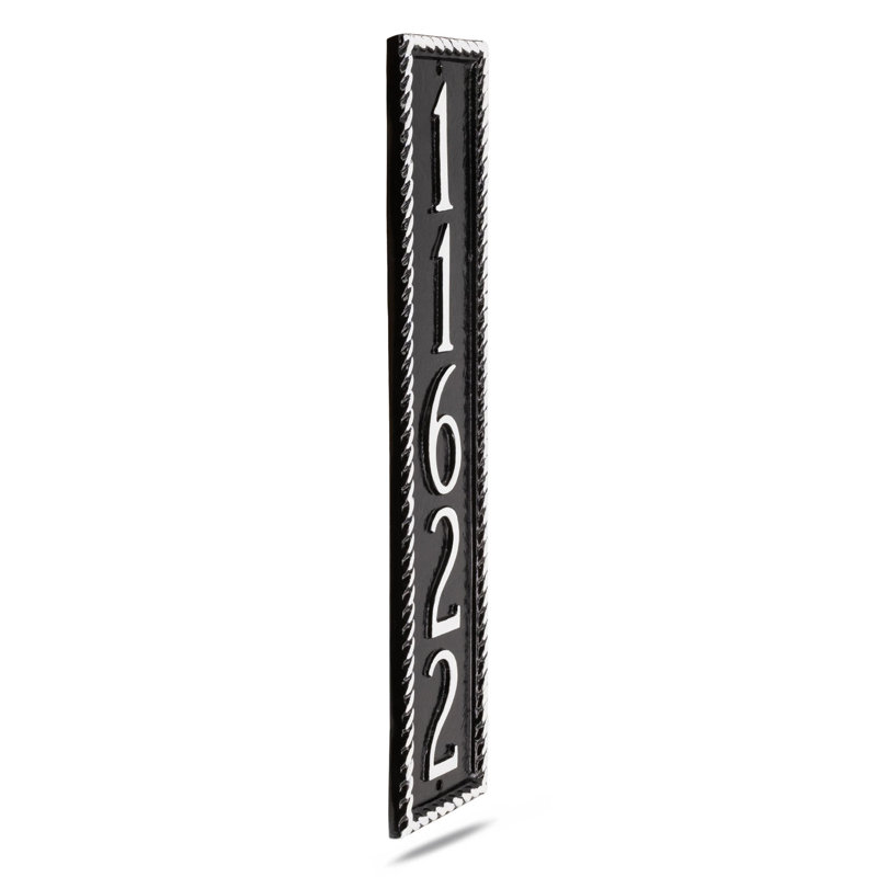 Franklin 5-Line Wall Address Plaque, White/Gold, Yes