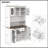 Rustic Kitchen Pantry Storage Cabinet with LED, Outlets, Wine Rack, and Adjustable Shelves for Dining Room-128975366