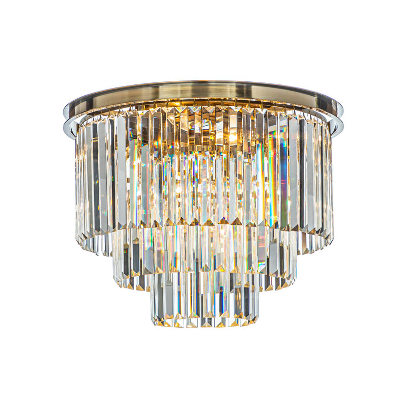 Plafonnier encastré en cristal Klint Interior, Transparent, Or antique