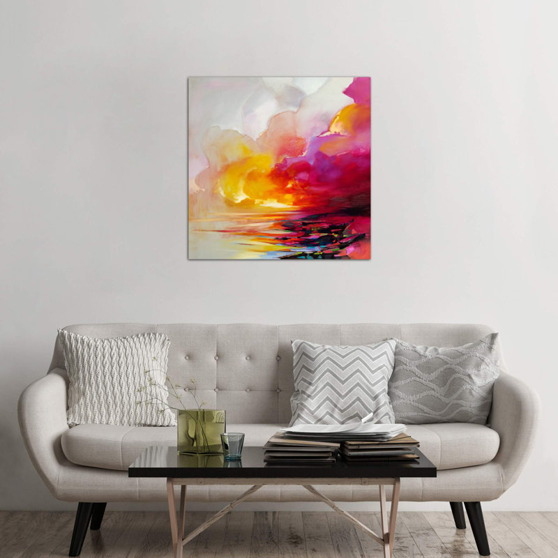 Magenta Shade by Scott Naismith - Wrapped Canvas Painting, 45.72 cm H x 45.72 cm W x 1.91 cm D