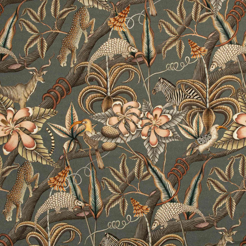 Pod Occasional Chair Upholstered in Ardmore Fabric, Pangolin Park Ash Linen Blend