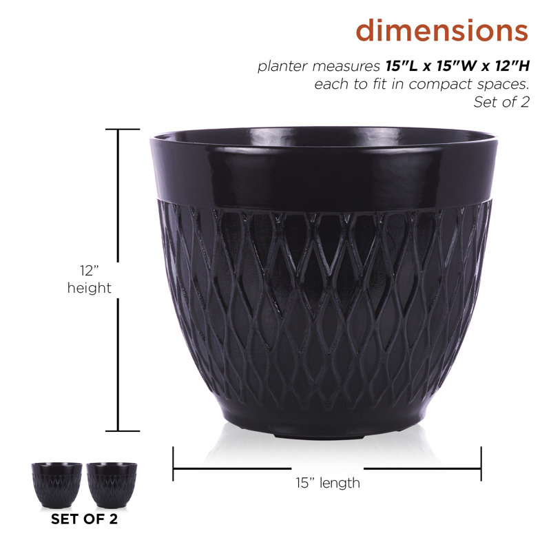 Shiye Pot Planter, Black